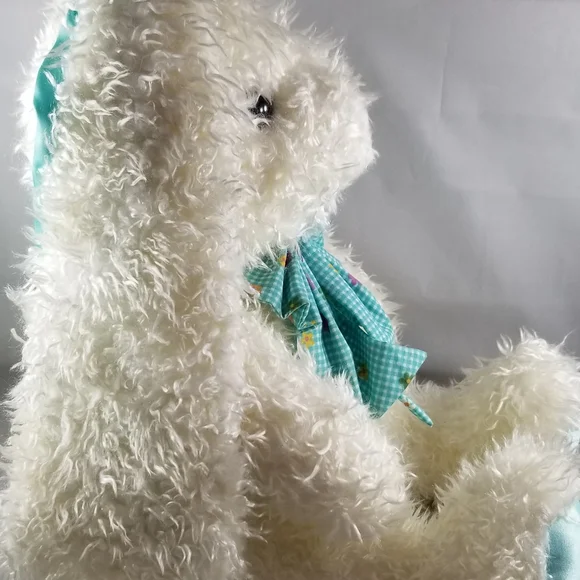 Commonwealth White Bunny Long Floppy Ears Plush Stuffed Animal Easter Bow 20" - Picture 3 of 13